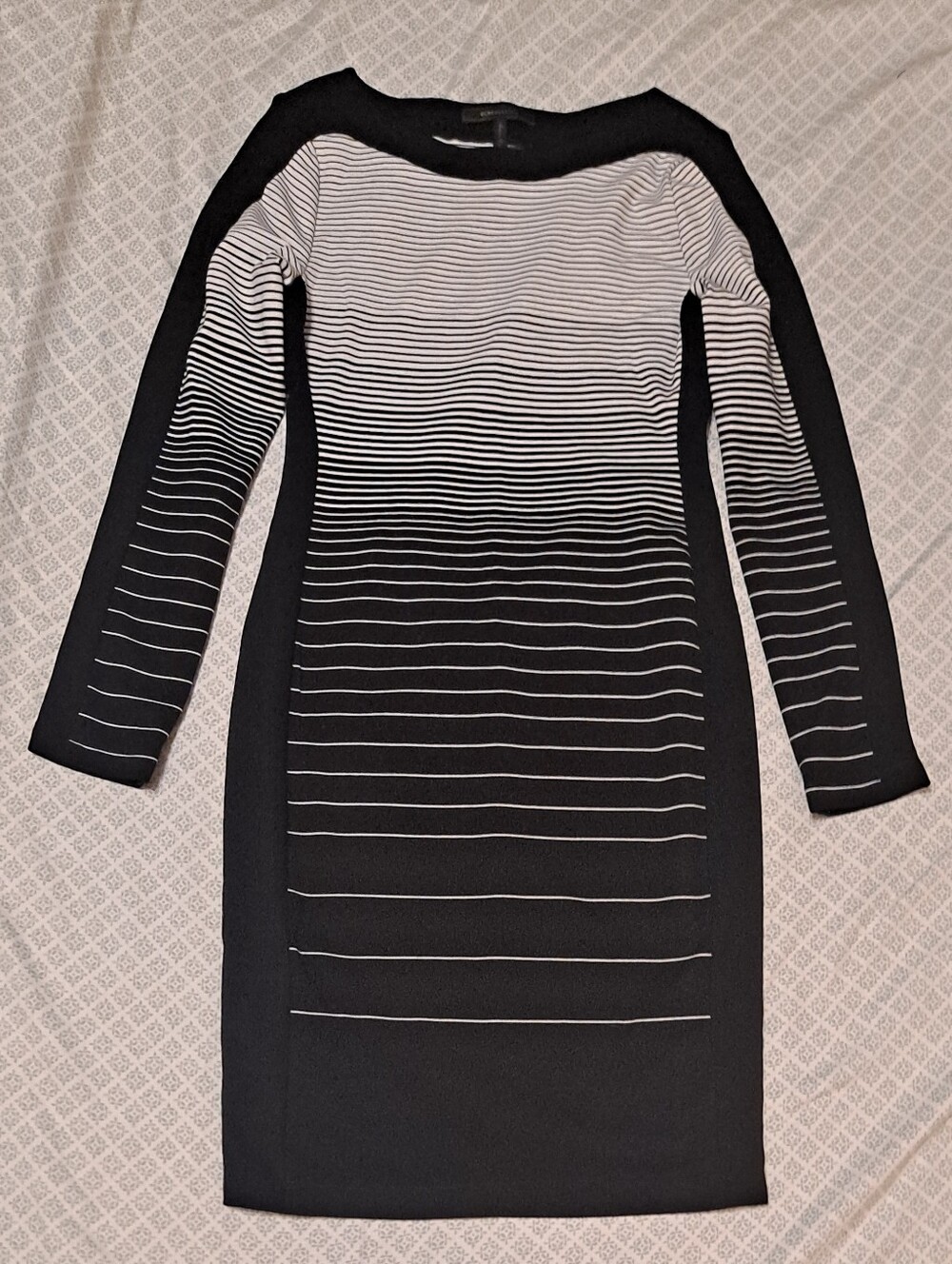 BCBG Max Azria Striped Black and White Bodycon Dress - Sz M